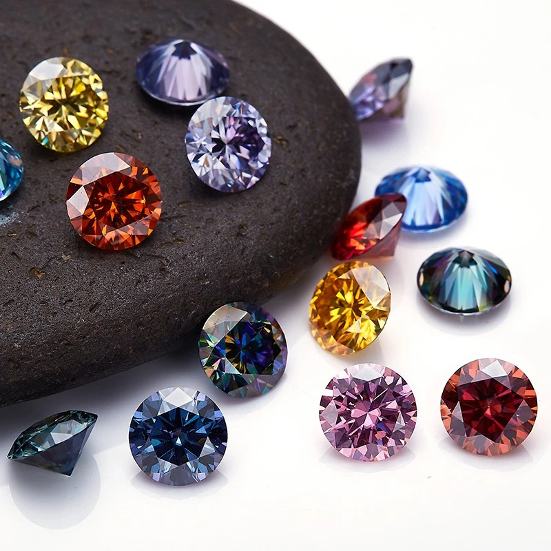 Piedras preciosas de colores de corte redondo cultivadas en laboratorio cortadas a mano AGL piedras preciosas éticas envío gratuito Foto 2 de 4