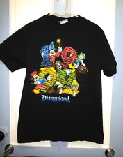 Vtg 1999 Disneyland Big Character Logo Shirt Sz M Black USA Retro Mickey
