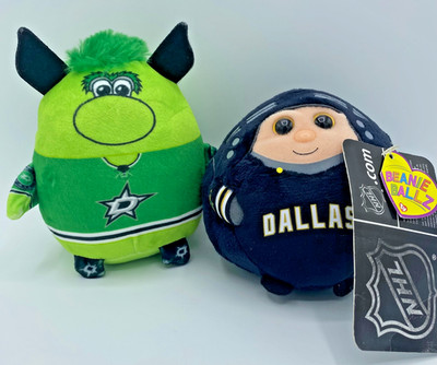 Dallas Stars Plush lot of 2, Beanie Ballz 2013 and Victor E Green