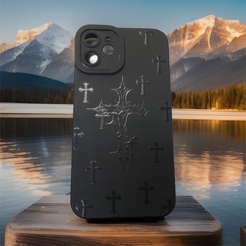 Black Matte TPU Cross Case for Apple iPhone 12 Lightweight Hard Cover
