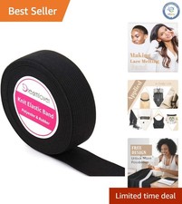 Odorless Black Elastic Band - 1 Inch x 6 Yard for Wigs Endless Craft Uses