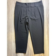 Alice Olivia Black Pleated Crop Trouser Pants Women's Size 34"