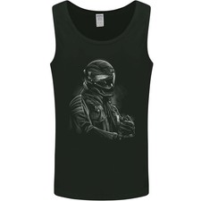A Monochrome Biker Motorcycle Motorbike Mens Vest Tank Top