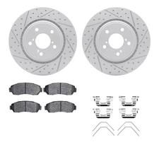 For Honda Odyssey 15-17 Drilled & Slotted Front Brake Kit w Optimum Pads