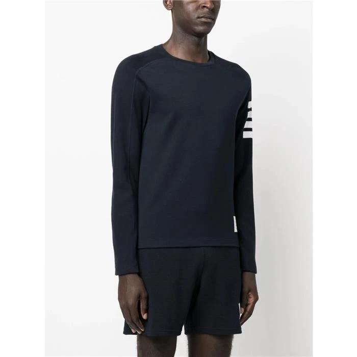 Thom Browne Felpa Uomo 4 Barre Righe Navy MJS245A 07323 415 131878072