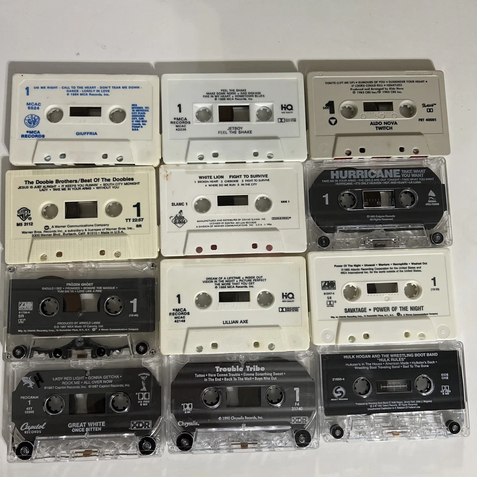 1980s Heavy Metal Hair Band Glam Rock Alt Cassette Tapes Lot of 12 - Imagem 4 de 4