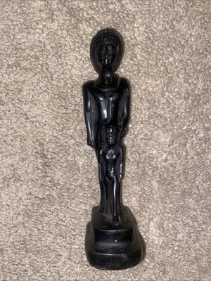 Vtg Egyptian Black Stone Sekhmet Goddess Of Healing