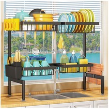 2 Tiers 4 Baskets (More Than Others) Over The Sink Dish Drying Rack,fits All ...