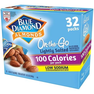 Blue Diamond Lightly Salted Almonds   100 Calorie Snack Packs (32 Pack)  