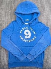 VTG Abercrombie Fitch Men's Muscle Hoodie Sweatshirt Medium Sail Team Blue Y2K