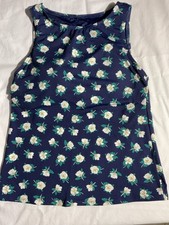 Lands End Draper James Floral Deep Sea Navy Swim Top High Neck Tankini Size 8