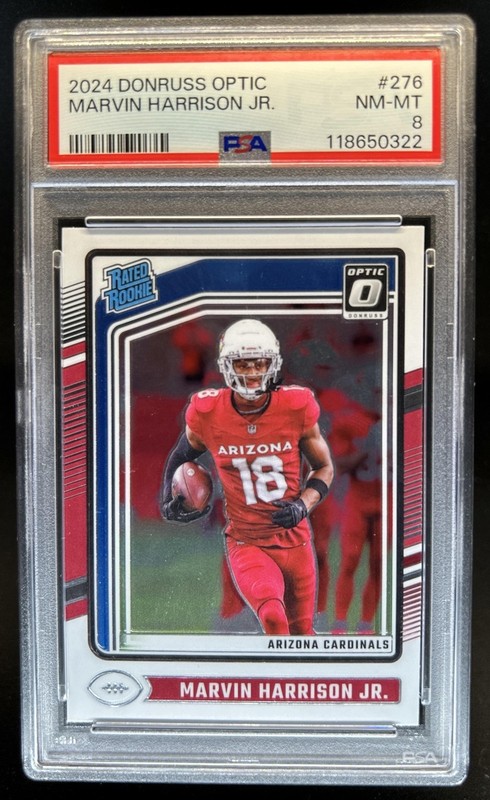 2024 Panini Donruss Optic Marvin Harrison Jr. Rated Rookie #276 Cardinals PSA 8