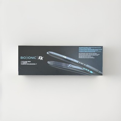 Bio Ionic 10X Pro 1'' Flat Iron Ceramic Digital Sonic Vibrating Plates Black