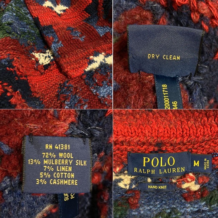 トップス RALPH LAUREN ''LAUREN'' NATIVE KNIT GOWN Used Polo Ralph Lauren Native Pattern Knit Gown Cardigan