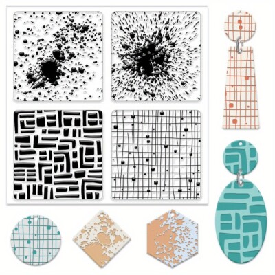 1pc Silicone Clay Texture Mat Clay Modeling Pattern Pad Mixed Shapes 140x140x3mm