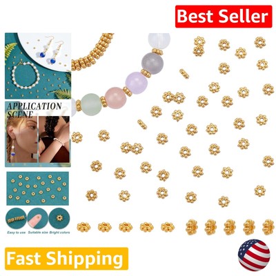 Deluxe 2000pcs Golden Daisy Spacer Beads with Storage Case - Jewelry Making Set