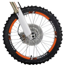KIT ADESIVI CERCHI RUOTE ENDURO CROSS MOTARD BLACKBIRD CRYSTALL ARANCIONE RACING