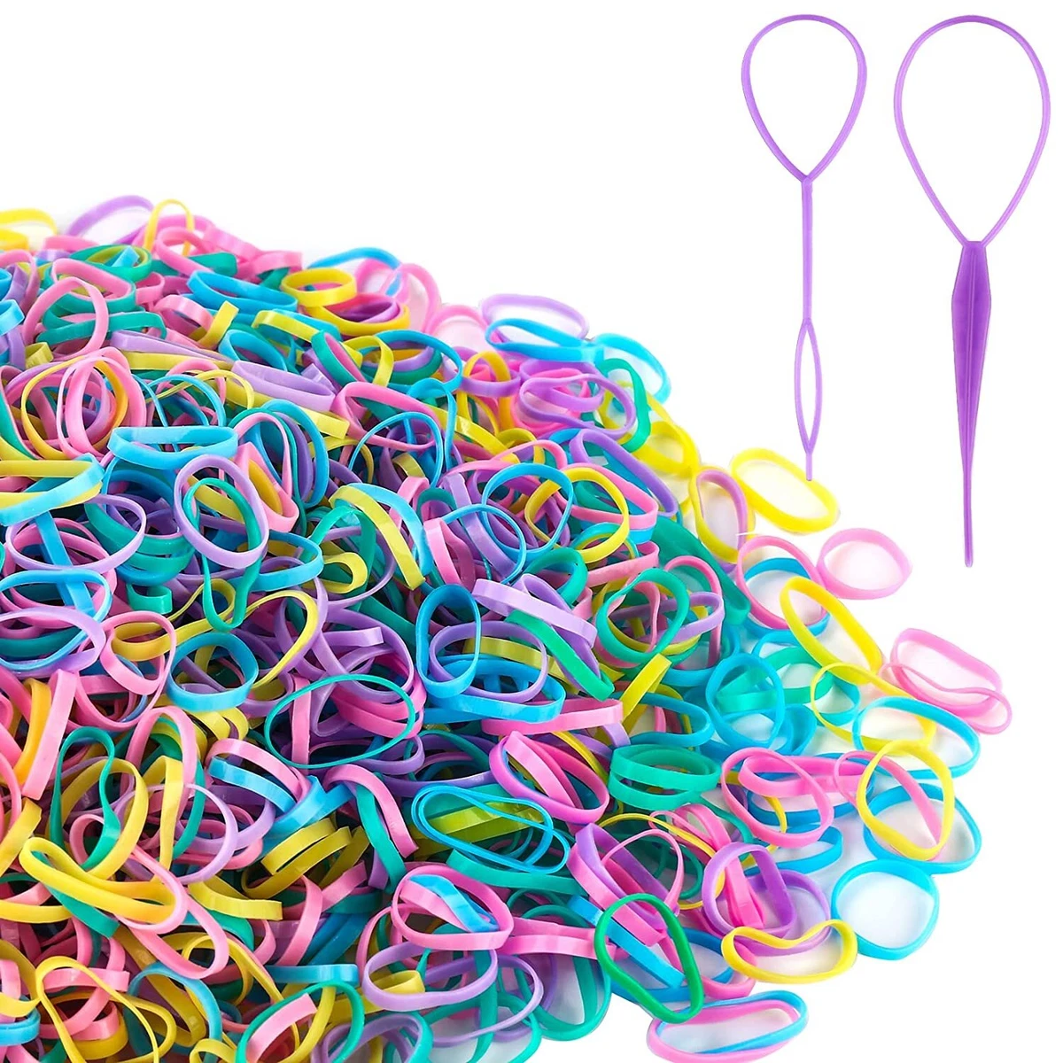 2000 PCS Mini Small Rubber Bands for Hair Tiny Colorful Hair
