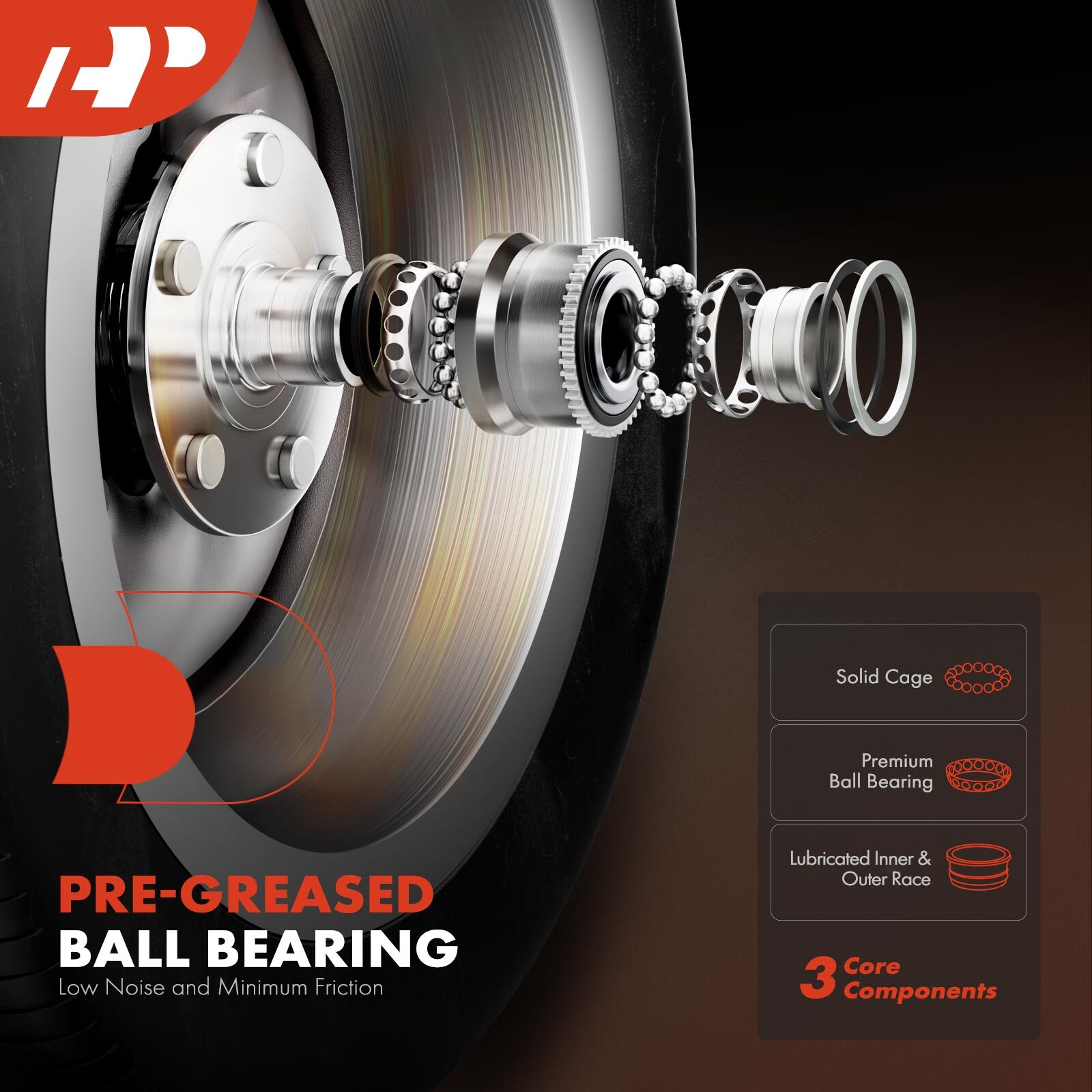 A-Premium Rear Wheel Hub & Bearing Assembly for BMW 528i 535i 550i Rolls-Royce