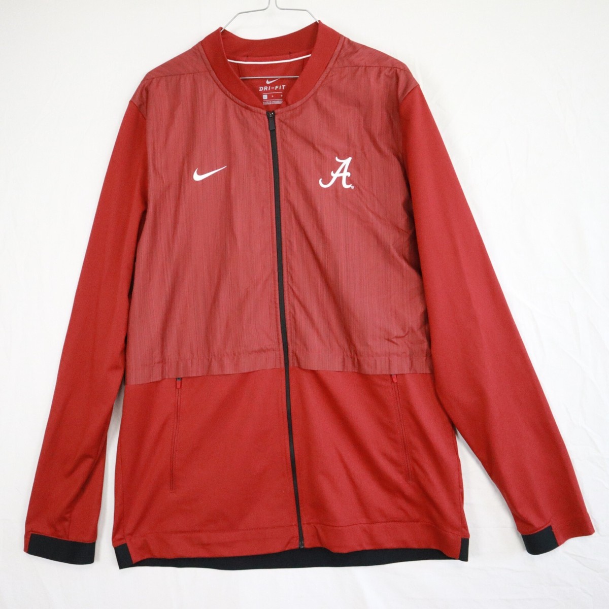 Alabama Crimson Tide Jacket Mens Large Nike Dri-Fit Activewear Red Long  Sleeve