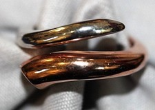 Sterling Silver and Cooper color wrap around Snake Ring SZ 6