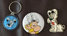 Lot de 3 Porte-clés, Magnet, Gros Badge Astérix Vintage