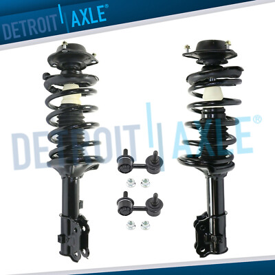 Front Struts w/ Coil Springs Sway Bar End Links for 2000 - 2005 Hyundai Accent
