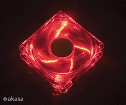Akasa AK-274CR-4RDS 120mm Crystal Red LED Case Fan Sleeve Bearing