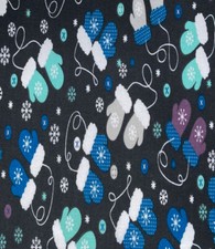 Mittens TOSSED Snowflake CHRISTMAS FABRIC 18"x21" Fat Quarter 100 COTTON