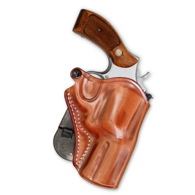 Leather OWB Paddle Holster For S&W Mod 686 Plus 357Mag 7-Shot 2.5'' Barrel #1474#