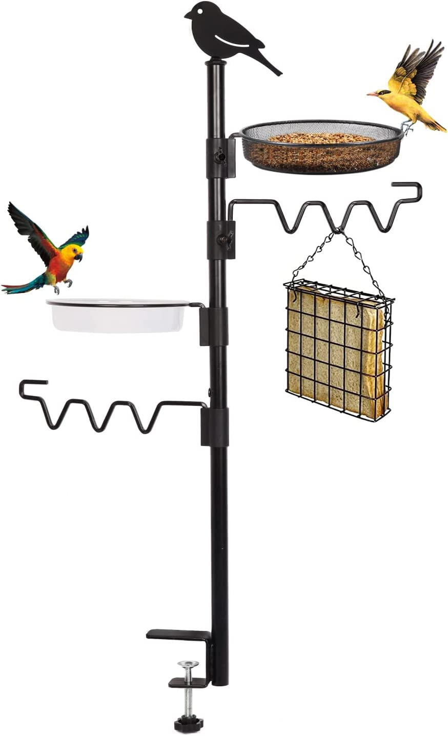 Deck Bird Feeder Station Kit Deck Bird Bath Hook Bird Feeding Pole