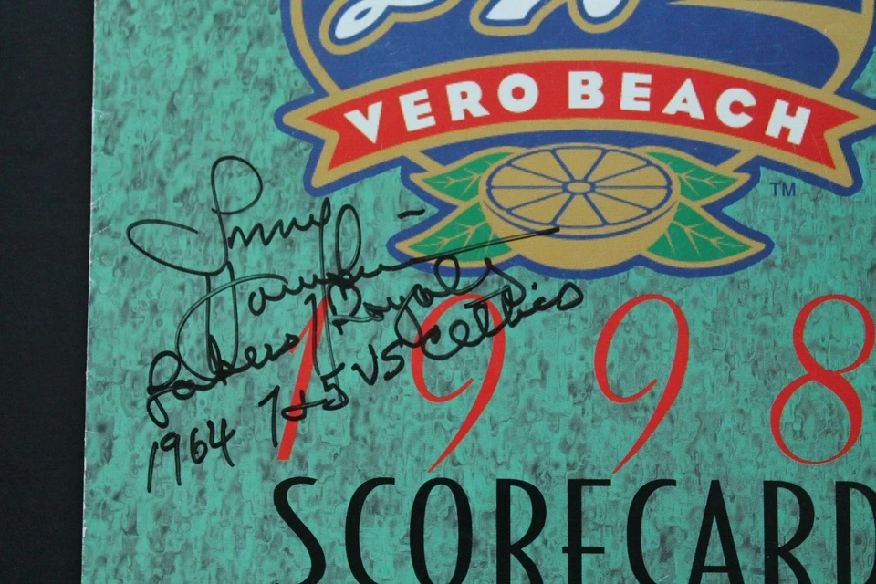 Tom Hawkins (d.2017) LA Dodgers Broadcaster LAKERS Signed Autographed Scorecard - Image 2 of 4