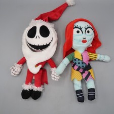 Disney Jack Skellington  Sally Nightmare Before Christmas 10" Plush Santa Suit
