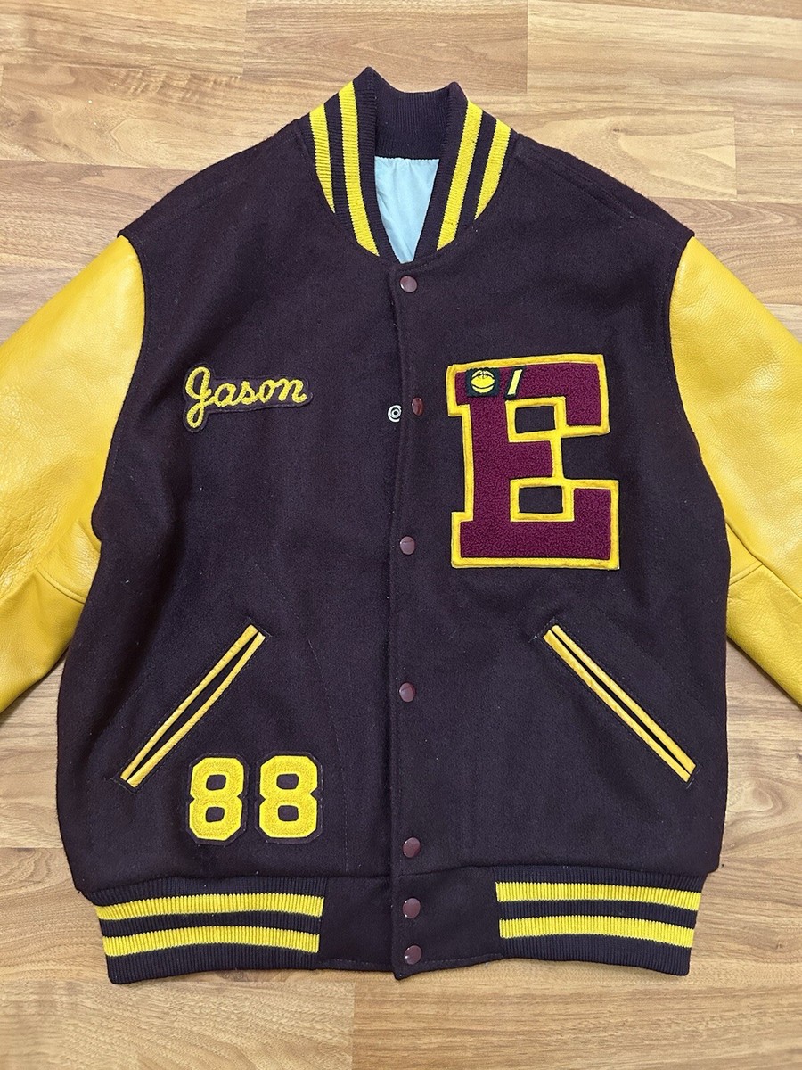 Vintage 80s Athletic Seattle Varsity Jacket Bomber Leather