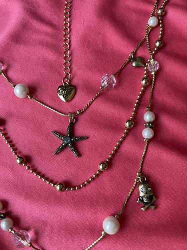 Collar cruzado de cangrejo náutico vintage con lunares de pez cráneo - Imagen 4 de 5