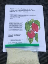 Pepper and Herb Fertilizer 11-11-40 Powder 100% Water Soluble (12 OZ)
