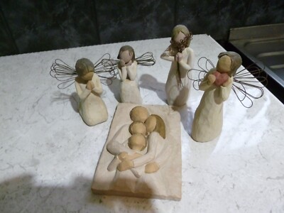WILLOW TREE X5 FIGUREN X4 PLUS EINE WANDTAFEL SEHR GUTER ZUSTAND
