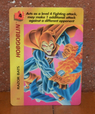SPIDER-MAN 1997 FLEER TRADING CHASE GAME CARD OVER POWER HOBGOBLIN RAZOR BATS