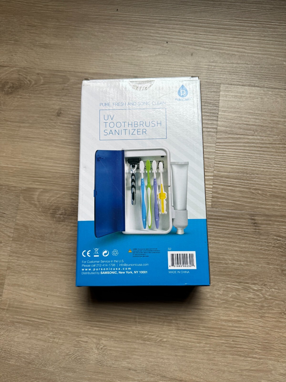 PURSONIC S2 WALL MOUNTABLE PORTABLE UV TOOTHBRUSH SANITIZER 