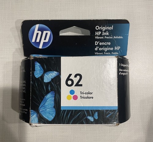 NEW Genuine HP 62 Tri-Color Ink Cartridge C2P06AN 140 *exp 4/23 Box Damage*