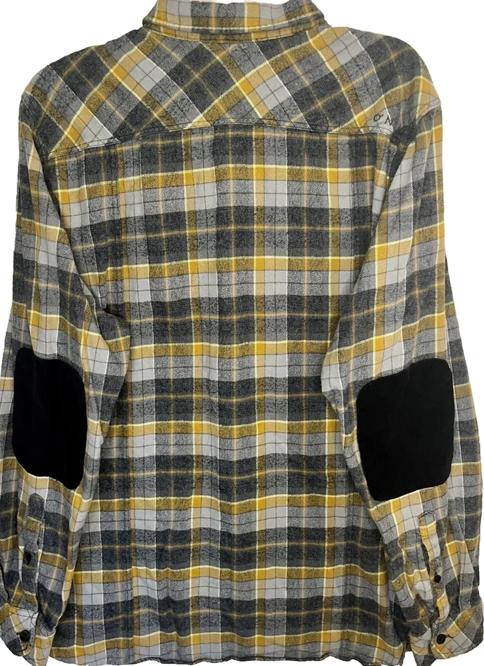 Фланелевая рубашка O'Neill вельветовые нашивки на локти серые/золотистые XL Gorpcore Surf - Изображение 2 из 4