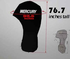 Mercury 175 - 200 HP Black Full Outboard Engine Cover zipper with drawstring