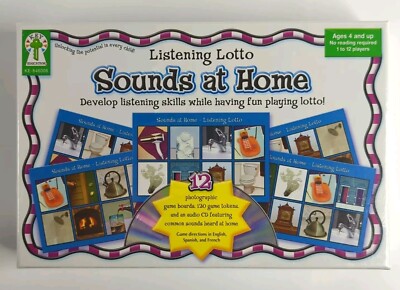 Listening Lotto Sounds At Home Educational Board Game With Audio CD NEW SEALED