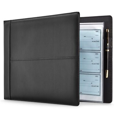 7-Ring Business Check Binder for Checkbooks Organization Financial Records Pe...