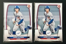James Outman 2023 Bowman Rookie 2-Card Set #13 Sharp & Clean Flagship RC