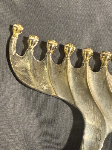 Vintage Mid Century Handtuch Judaica Chanukka Menora  - Bild 2 von 12