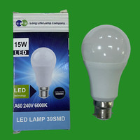 1X 15W Led Gls A60 Leuchtmittel, Bc B22 Bajonett, 6000K Tageslicht