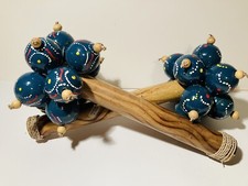 Set of 2 Labora Shakers Bamboo Handmade Musical Instruments 10'' Blue NEW