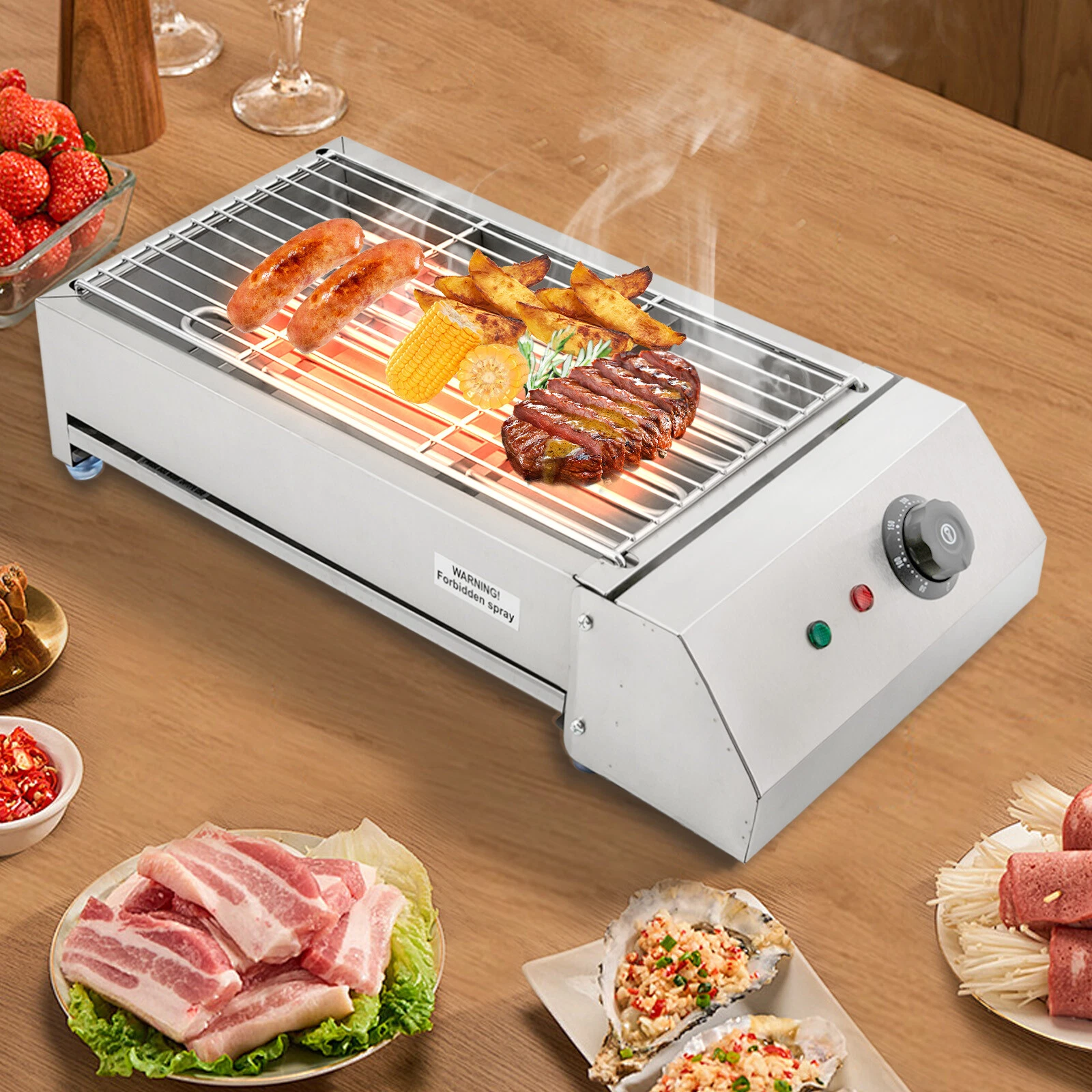 BBQ Grill, Heat Control Electric Portable Barbecue Oven Grill, Electric Griller