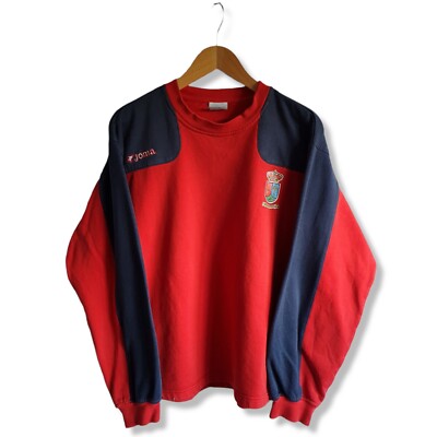 90s Vintage Joma Oversize Sweatshirt red small embroided Logo made in USA - L